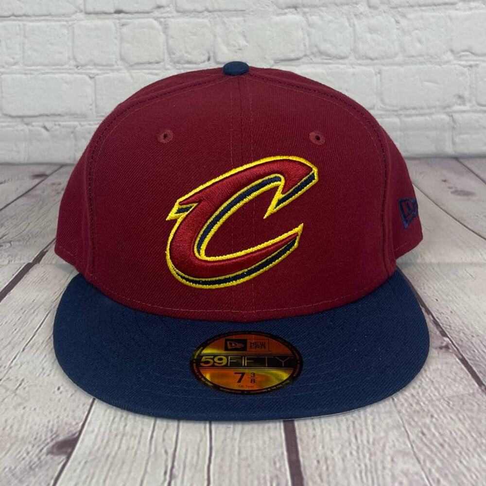 NWT New‎ Era 59Fifty NBA Cleveland Cavaliers Cavs Fitted 2 Tone Hat Cap 7 3/8